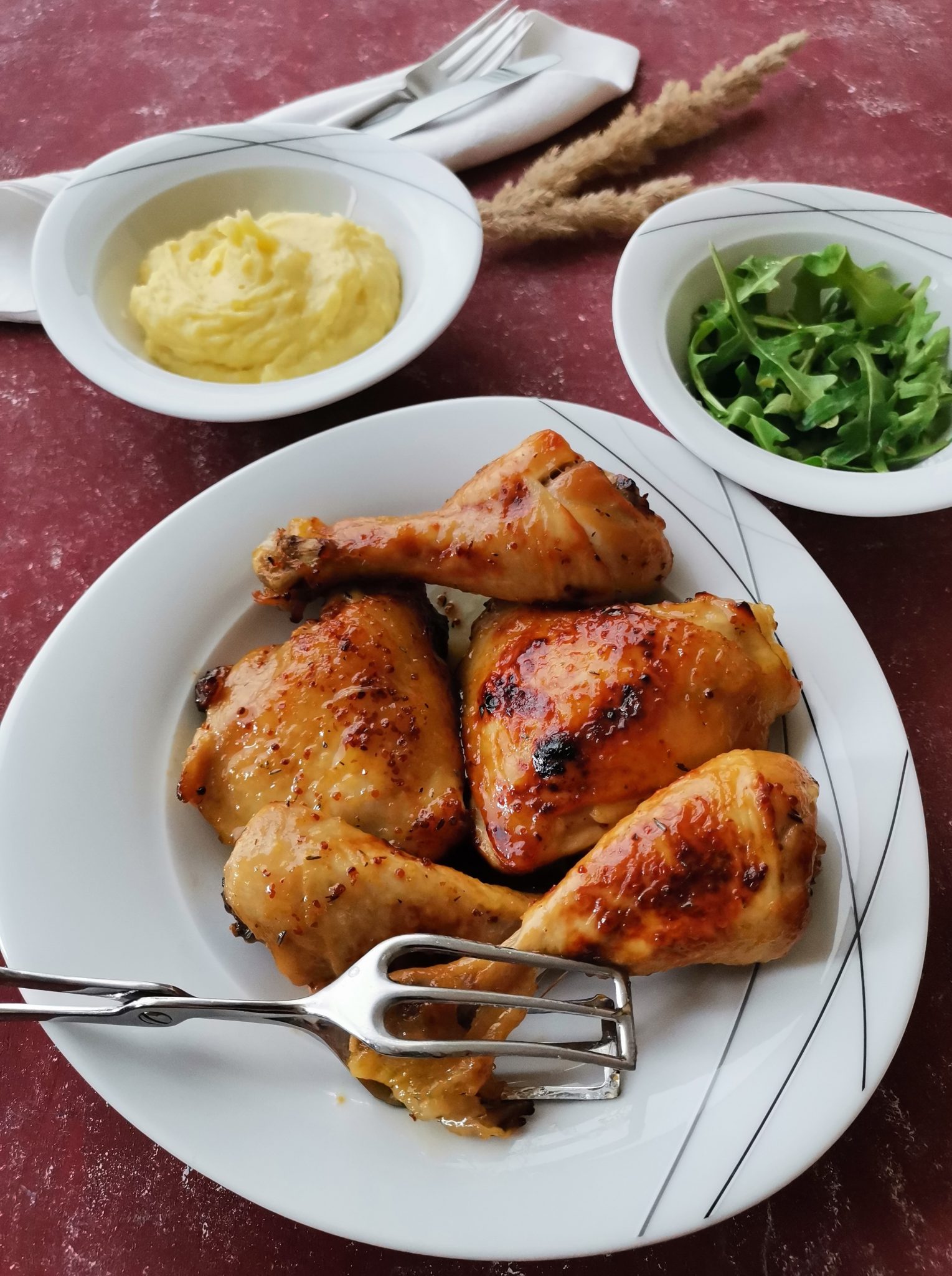 Roasted chicken legs with honey sauce – Cocina de Vale
